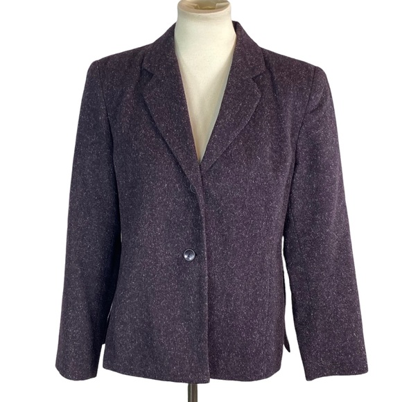 Norton Mcnaughton purple wool blend career blazer size 12P - Picture 1 of 5